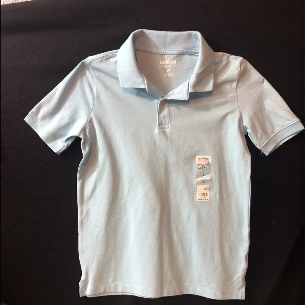 Boys Short Sleeved Baby Blue Polo Sz 12